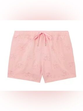 $550 burberry EKD motif embroidered pink swim  trunks Rare
